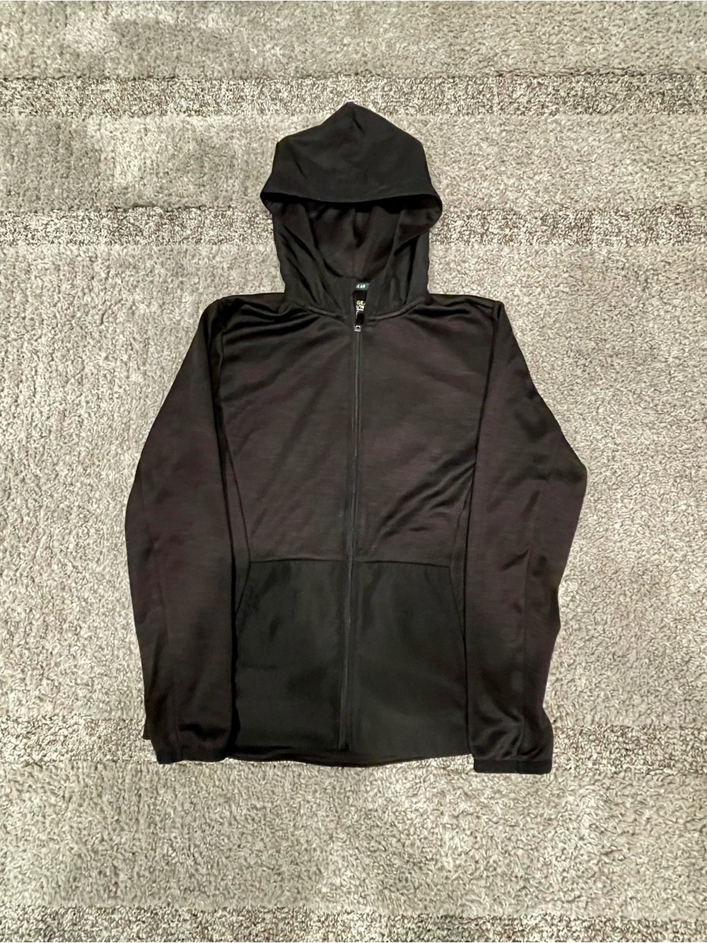 Tek Gear Black Full-Zip Lightweight Hooded Jacket